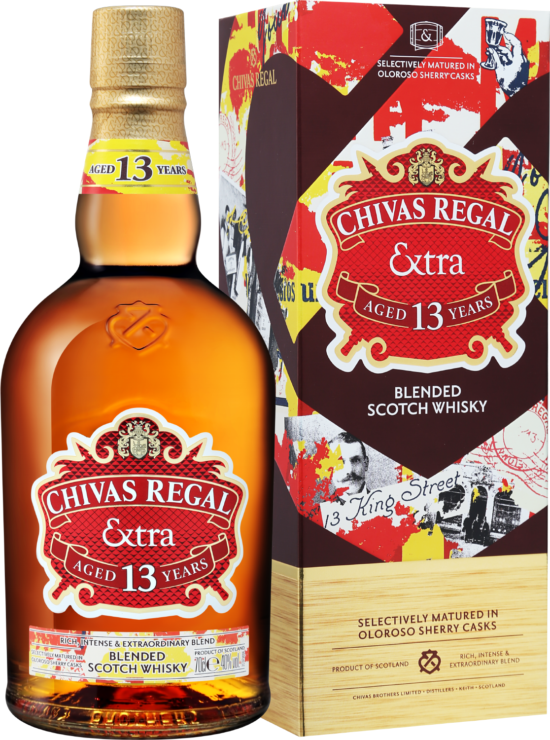 Виски Chivas Regal Extra Oloroso Sherry Cask Blended Scotch Whisky 13 y.o. (gift box) Чивас Ригал Экстра Олоросо Шерри Каск Блендед 13 Лет купажированный виски в подарочной упаковке 0.7 л