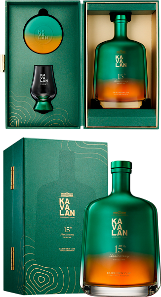 Kavalan 15th Anniversary Vintage 2009 Ex-Bourbon Cask Single Malt Whisky (gift box with a glass), 0.75 л в Рязани