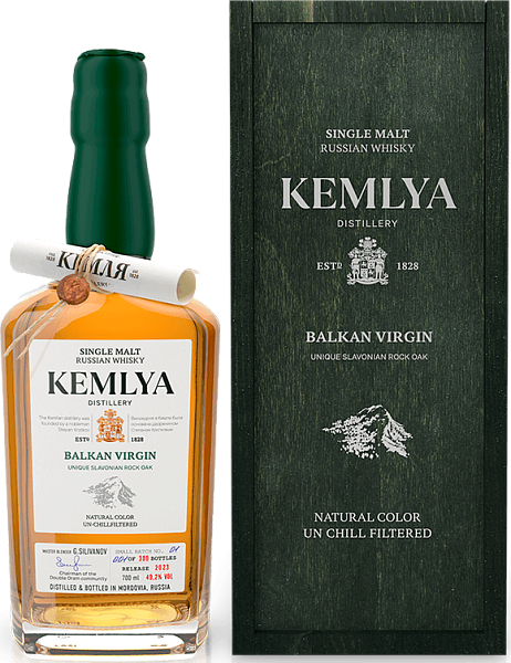 Kemlya Balkan Virgin Single Malt Russian Whisky (in wooden box), 0.7 л в Рязани