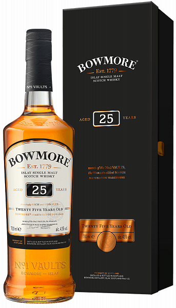 Bowmore 25 y.o. Islay single malt scotch whisky (gift box), 0.7 л