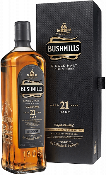 Bushmills 21 Y.O. Single Malt Irish Whiskey (gift box), 0.7 л
