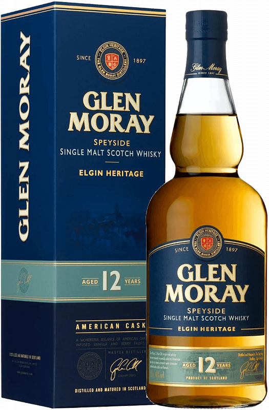 Глен Морей Элгин Эритаж 12 лет односолодовый шотландский виски в подарочной упаковке 0.7 л