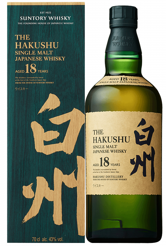 Хакушу 18 лет односолодовый японский виски в подарочной упаковке 0.7 л