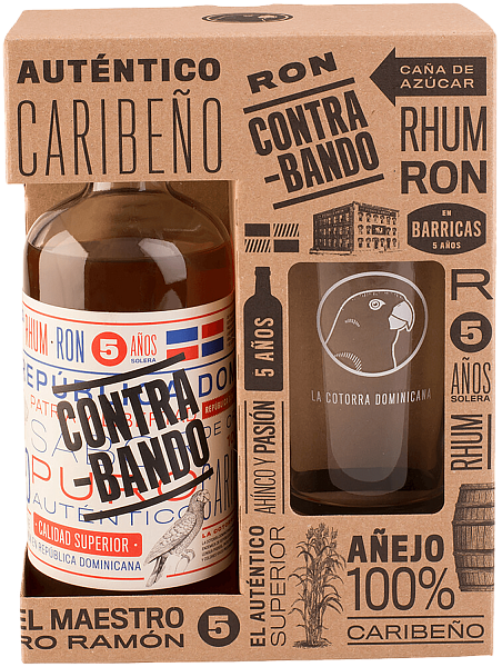 Contrabando 5 y.o. (gift box with a glass), 0.7 л