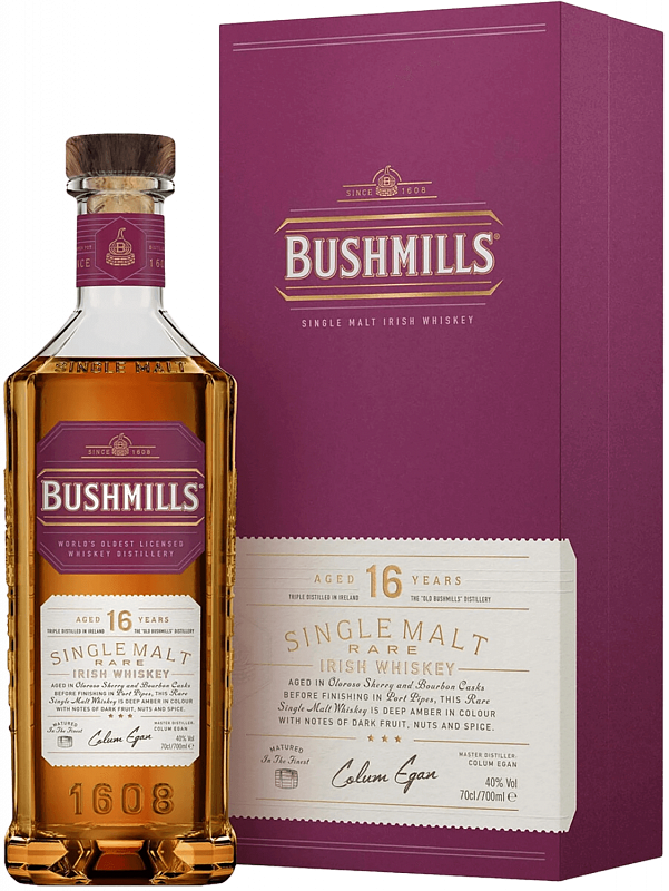 Бушмиллс 16 лет односолодовый ирландский виски в подарочной упаковке 0.7 л