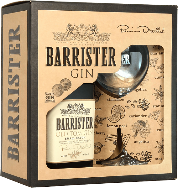 Barrister Old Tom Gin (gift box with a glass), 0.7 л